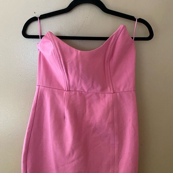 Superdown Ryleigh strapless maxi dress hot pink maxi gown stretch Revolve - Picture 10 of 10